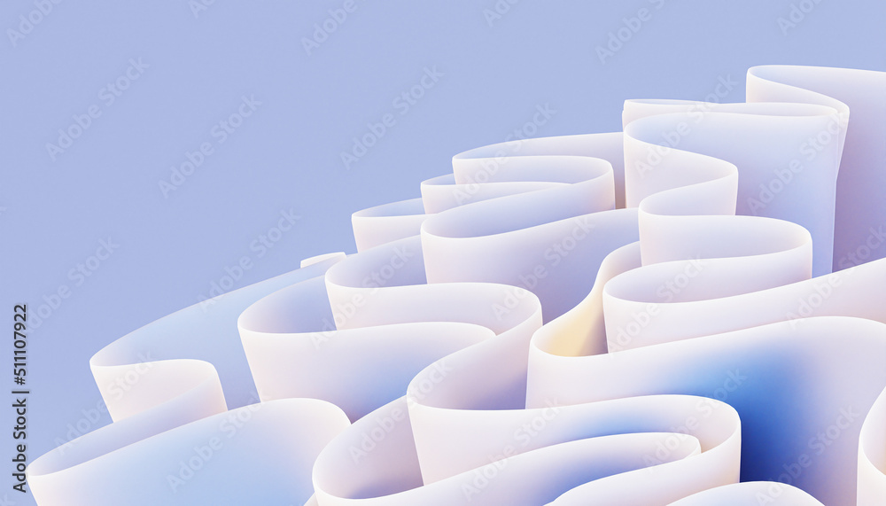 Blue abstract background with folds or ribbon waves, 3d render Blue abstract background with folds or ribbon waves, 3d render