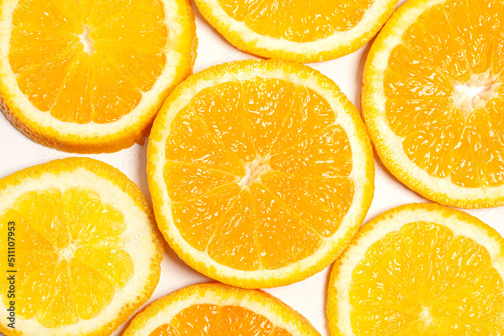 Sliced orange background top view Sliced orange background top view
