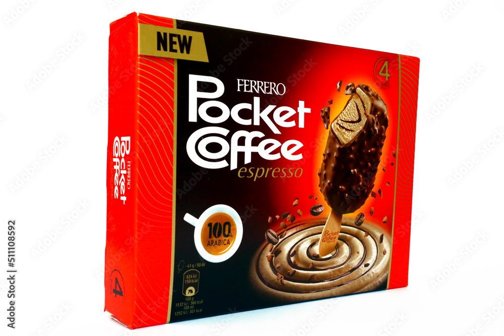 Rome, Italy June 15, 2022 Ferrero Pocket Coffee Espresso Ice Cream