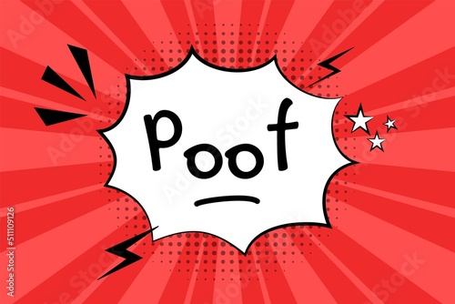 Poof - comic expression vector illustration text Smelling pop art comic book cartoon fart cloud flat style design Bad stink Toxic aroma smoke cloud isolated white background Symbols and sound effects