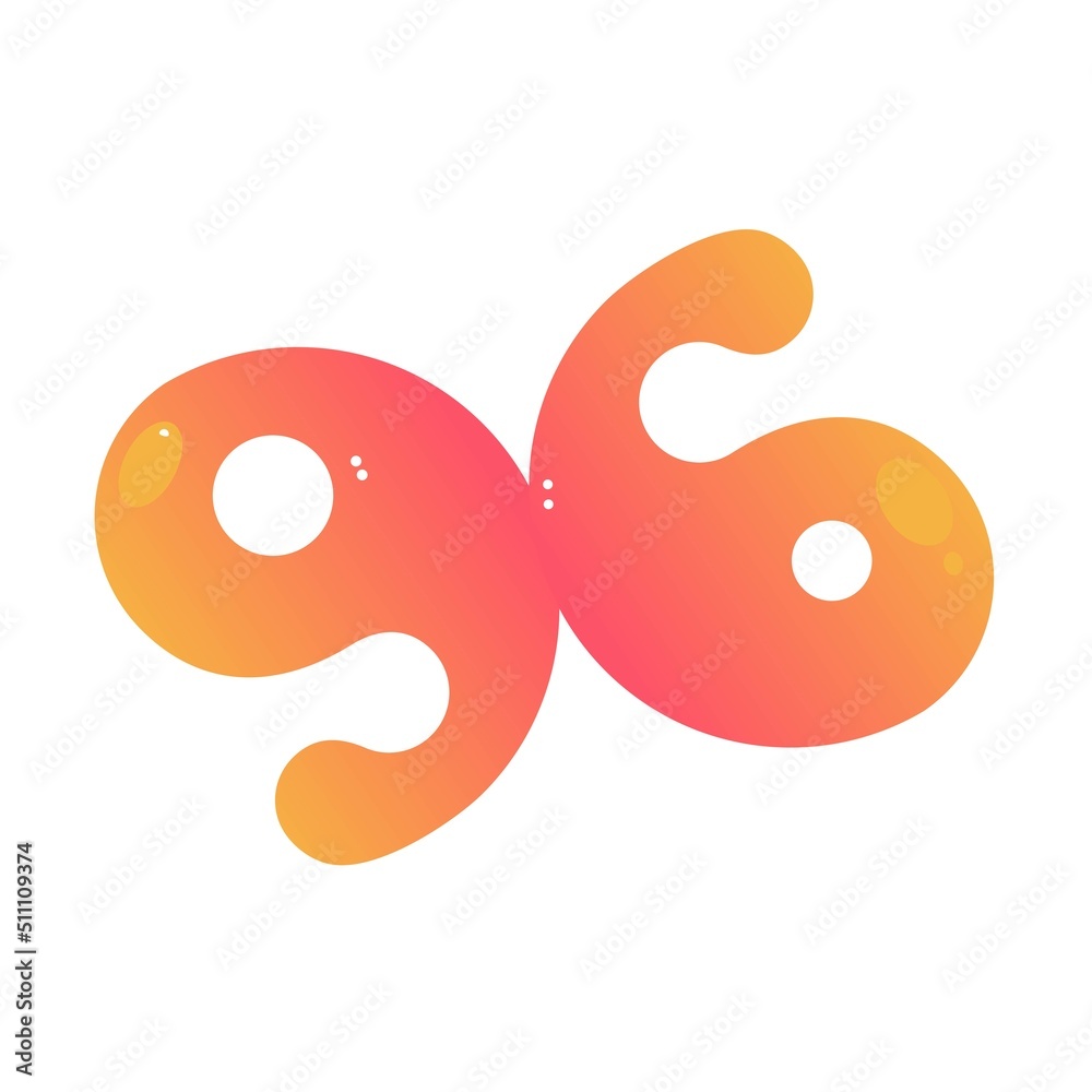 number 96 colored liquid design number 96 colored liquid design
