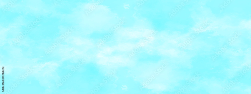  Bright fluffy summer blue sky background with white clouds, Sky blue watercolor shades sky background with white clouds, Blue Sky background for wallpaper, screen paper, book cover and any design.