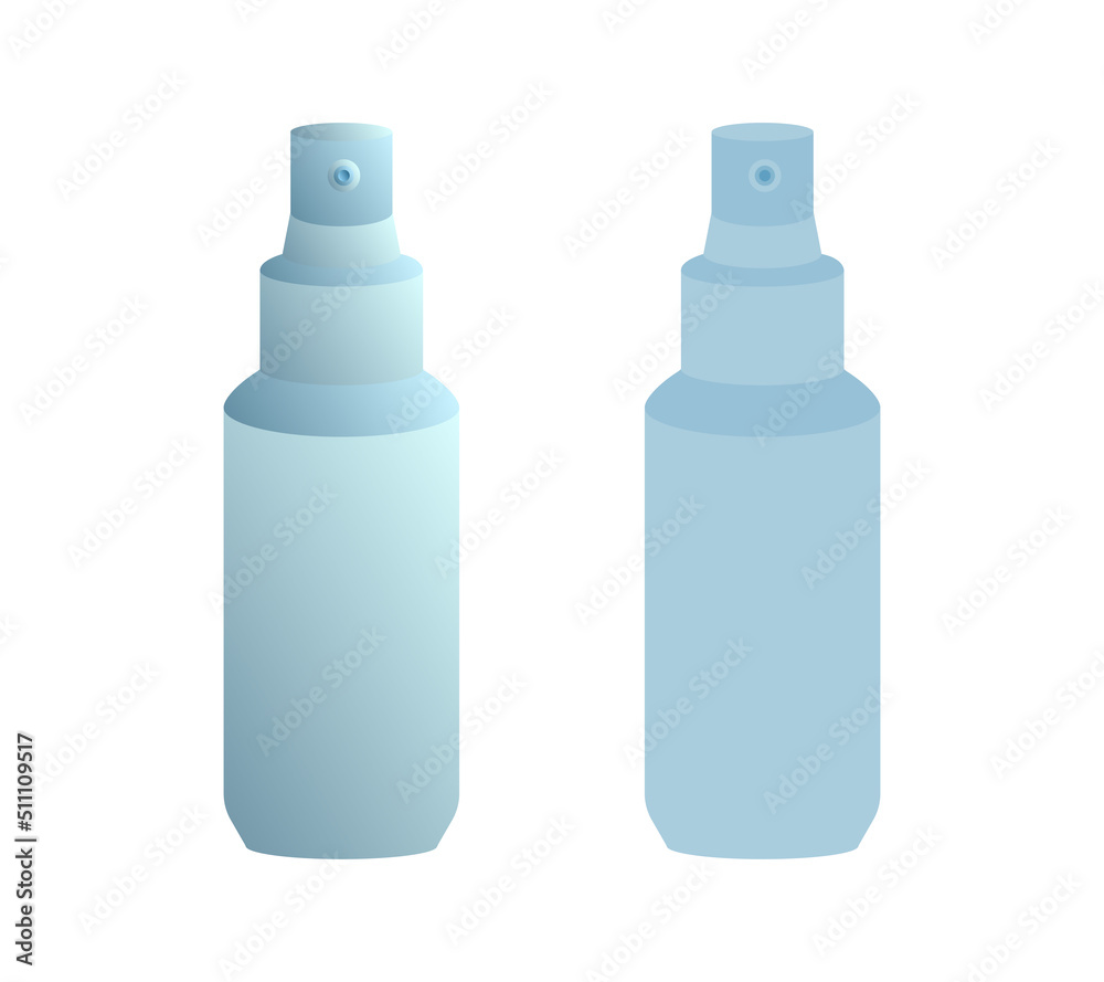 Vector set of spray cans in gradient and flat styles. Vector set of spray cans in gradient and flat styles.