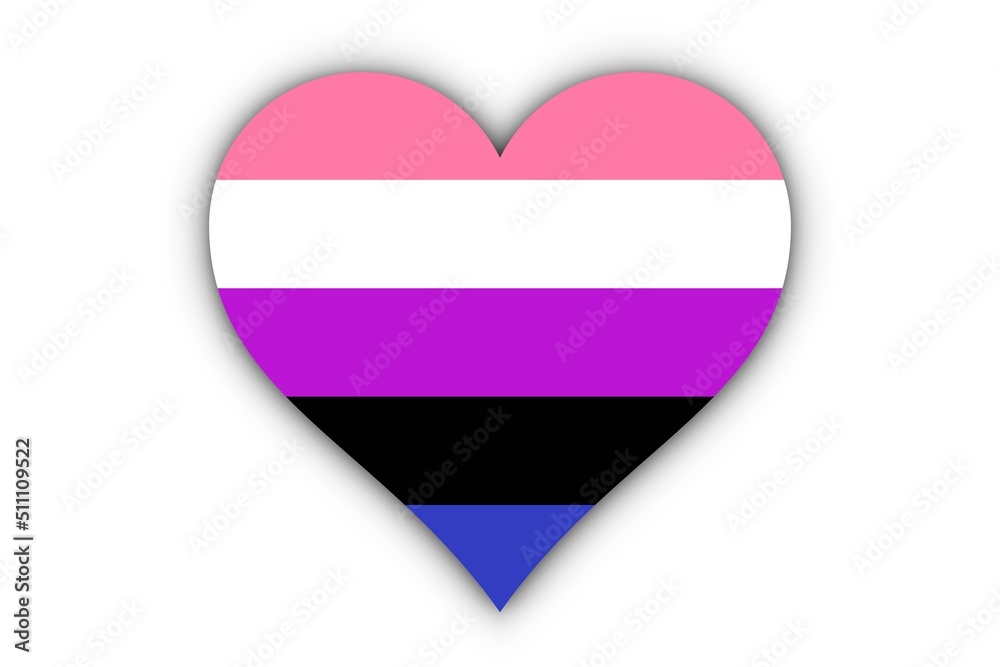 Bandera Género Fluido en corazón