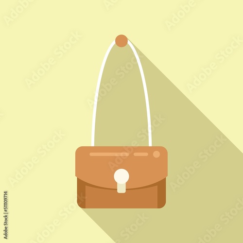 Cozy home handle bag icon flat vector. Work house