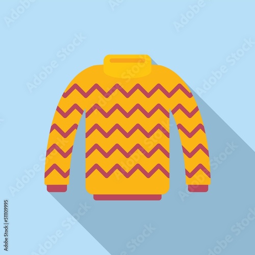 Cozy sweater icon flat vector. Cute decor