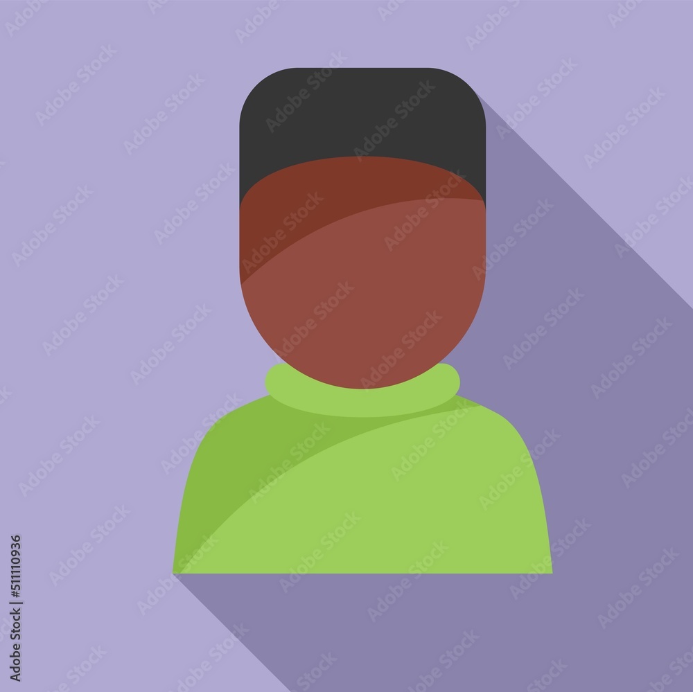 African group boy icon flat vector. Work office