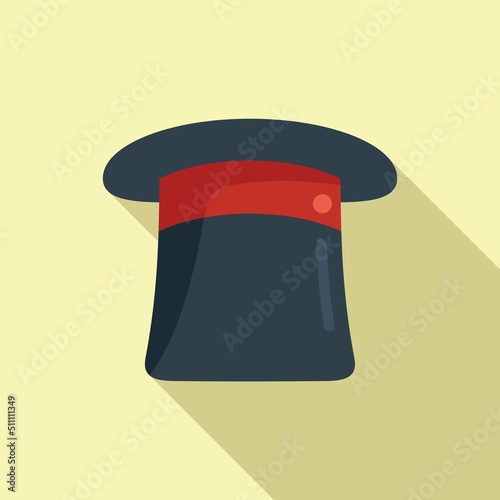Magic top hat icon flat vector. Gift present