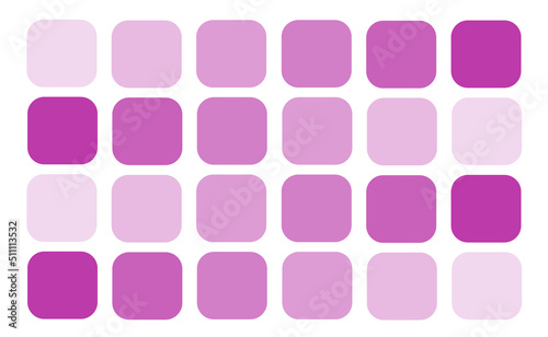 Background of squares with rounded corners in purple color and gradients.