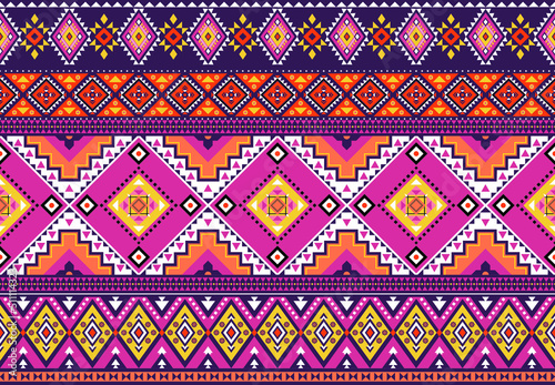 Geomatric ethnic oriental ikat pattern traditional,Abstract ethnic geometric pattern background design wallpaper, Indian border. traditional print vector illustration.