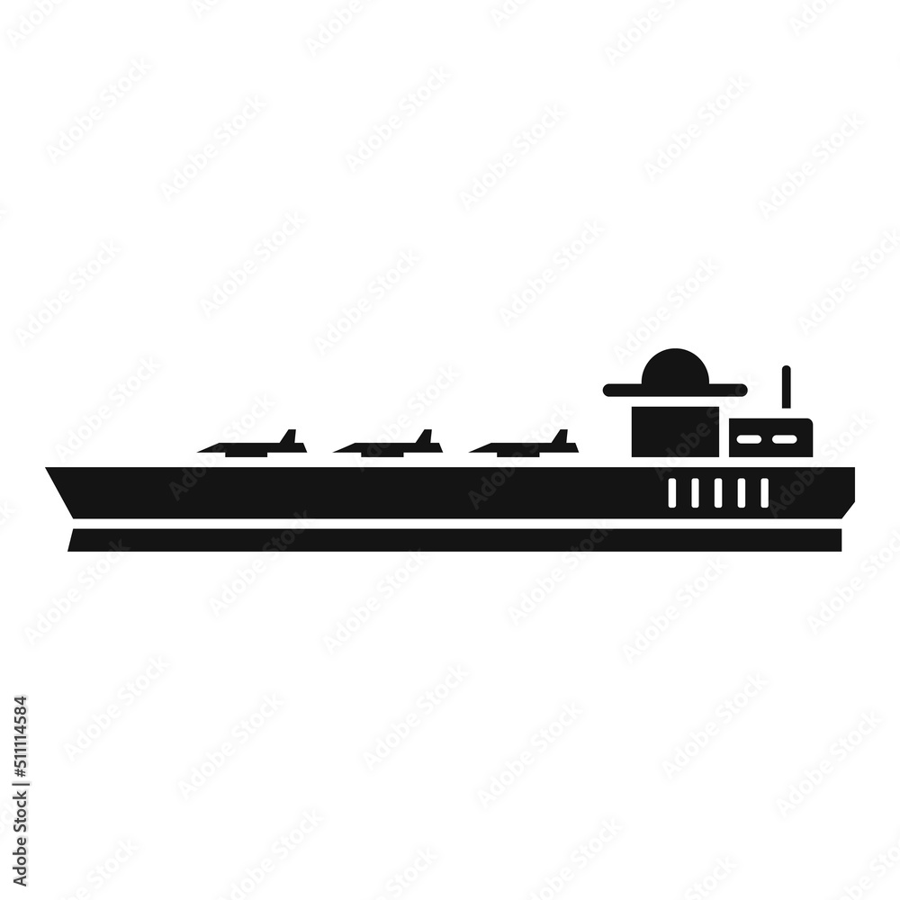 Weapon carrier ship icon simple vector. Navy battleship