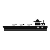 Weapon carrier ship icon simple vector. Navy battleship