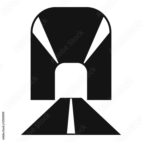Stone tunnel icon simple vector. Car road