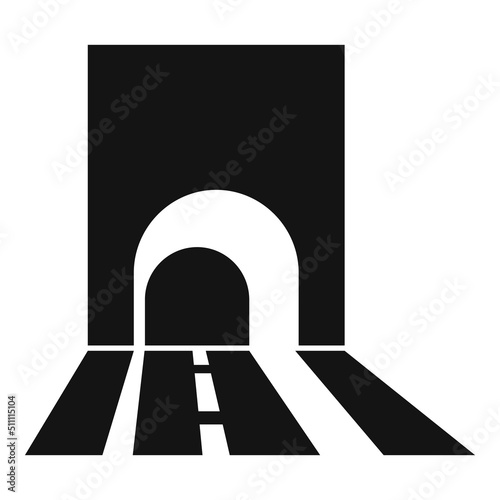 Subway tunnel icon simple vector. Car entrance