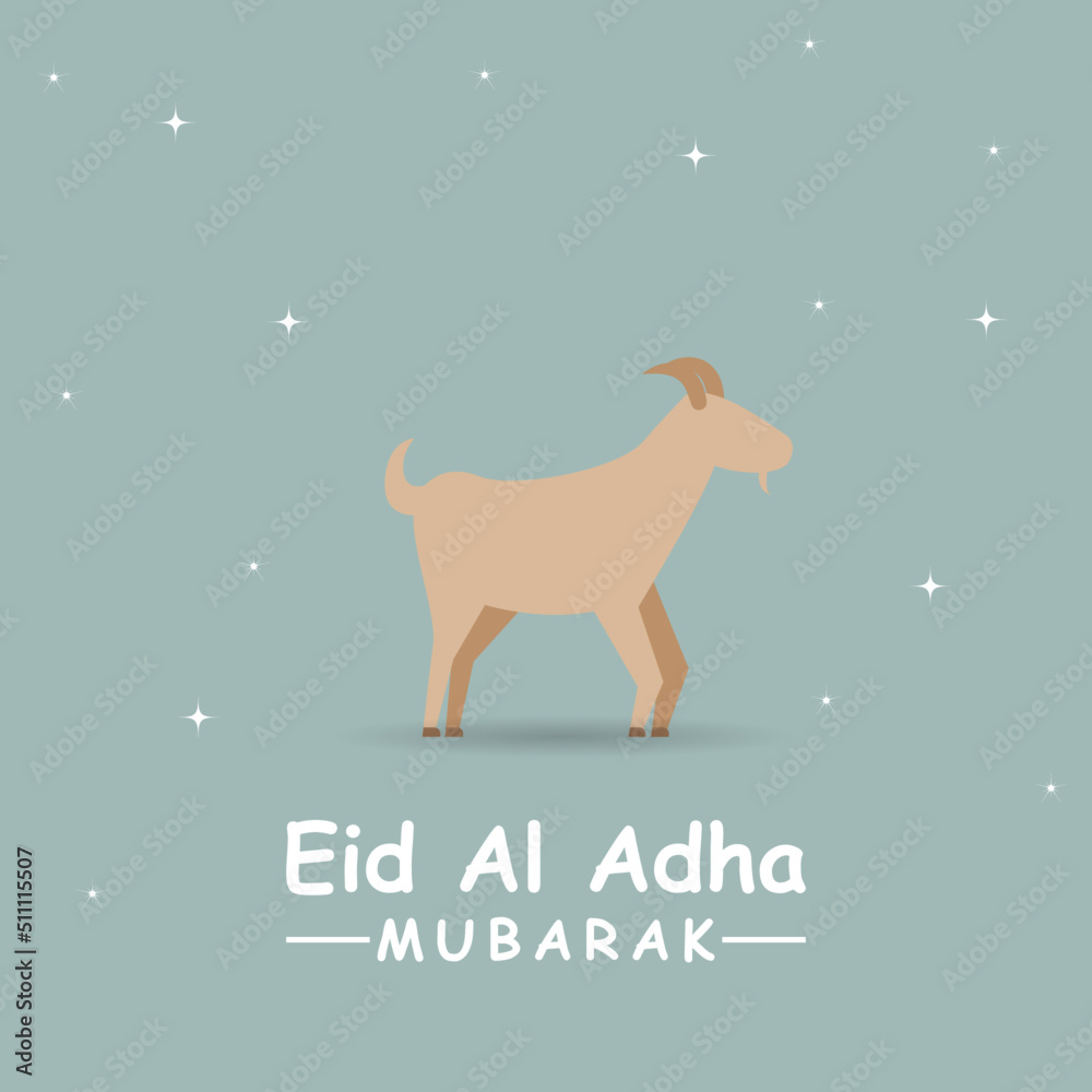 happy eid al Adha illustration with goats