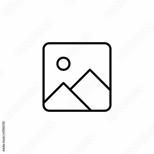 Simple galery thin line icon in black on white. Trendy flat isolated symbol sign used for: illustration, outline, logo, mobile, app, banner, mockup, design, web, dev, ui, ux, gui. Vector EPS 10 photo