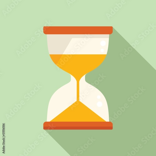 Test hourglass icon flat vector. Paper check