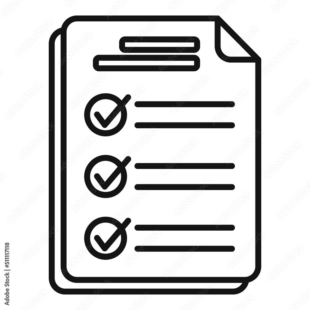 Paper mark test icon outline vector. Exam answer Paper mark test icon outline vector. Exam answer
