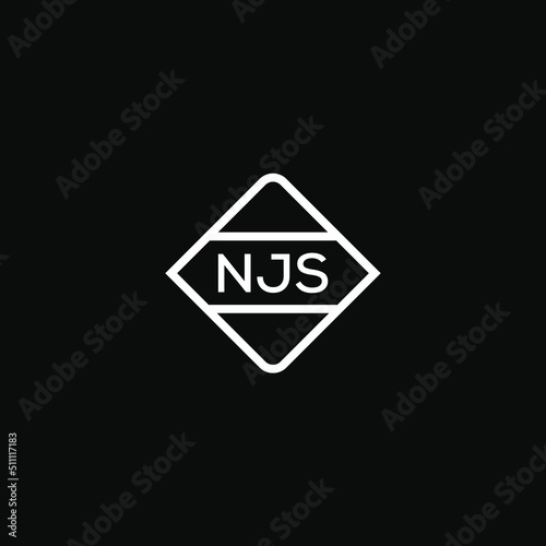 NJS 3 letter design for logo and icon.NJS monogram logo.vector illustration with black background. photo