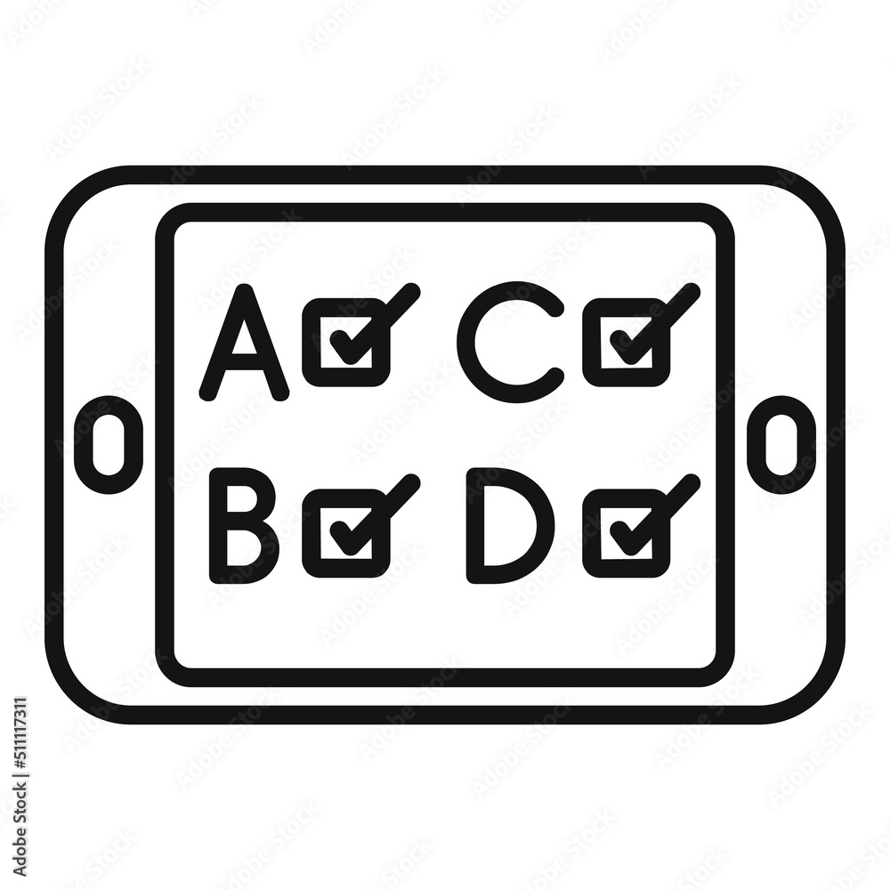 Tablet test icon outline vector. Form sheet Tablet test icon outline vector. Form sheet