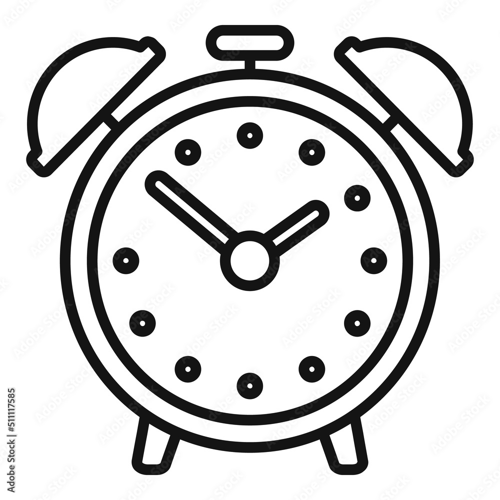 School alarm clock icon outline vector. Test exam School alarm clock icon outline vector. Test exam