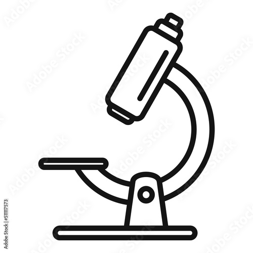 School microscope icon outline vector. Examination check