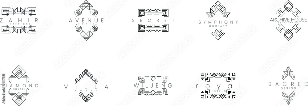 Vintage Logos Design Templates Set. Vector logotypes elements collection, Icons Symbols, Retro Labels, Badges, Silhouettes. Big Collection