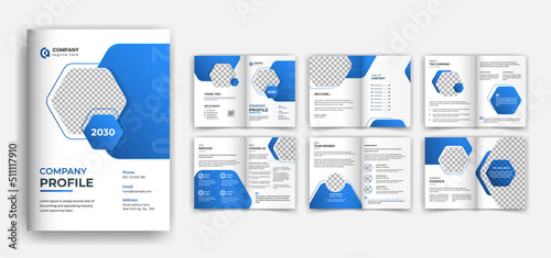 Corporate company profile annual report multi page layout minimal brochure design template
