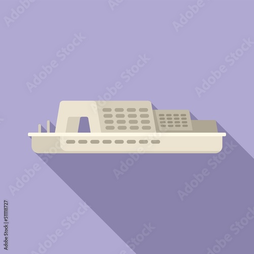 Water ferry boat icon flat vector. River ship