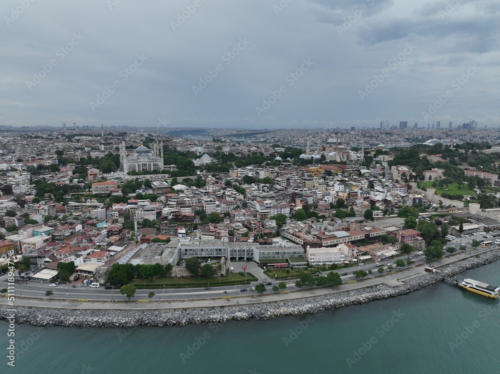 Aerial view of buildings. Istanbul Turkey aerial view