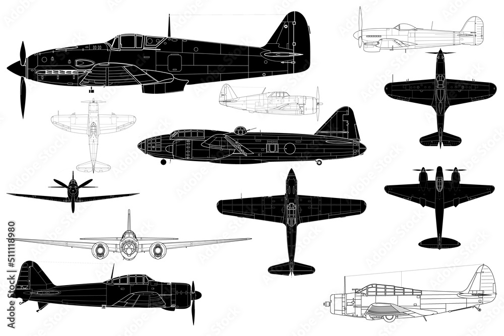 Aviones de la segunda guerra mundial StockIllustration Adobe Stock
