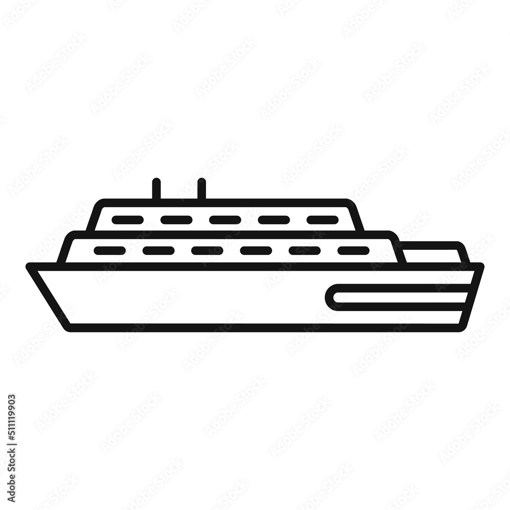 Fast ferryboat icon outline vector. River ship Fast ferryboat icon outline vector. River ship