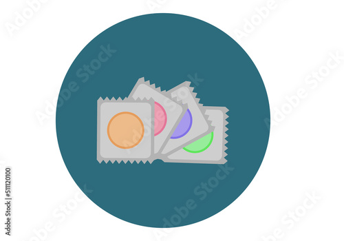 Abanico de estuches de preservativos de colores