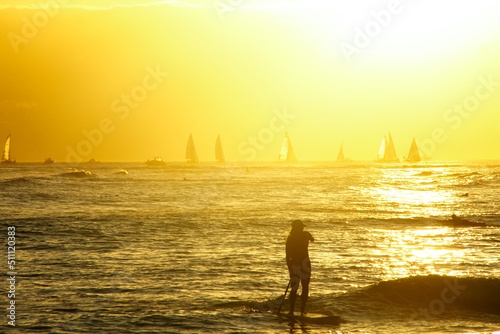 sunset on the beach photo