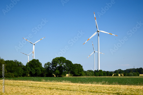 Wind turbines for renewable energy, electricty in Germany, Europe photo