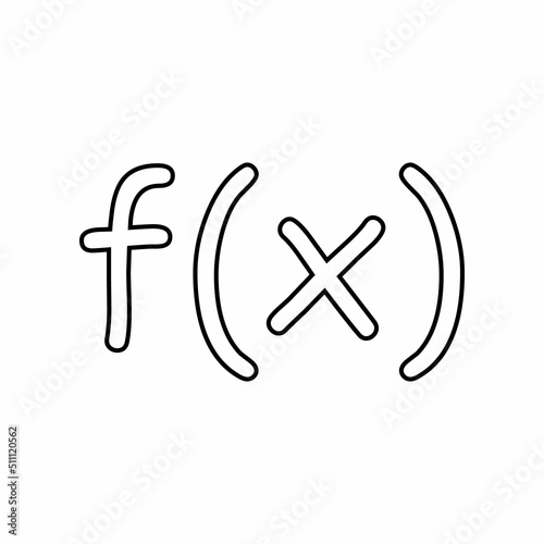 Function of x symbol icon in mathematics