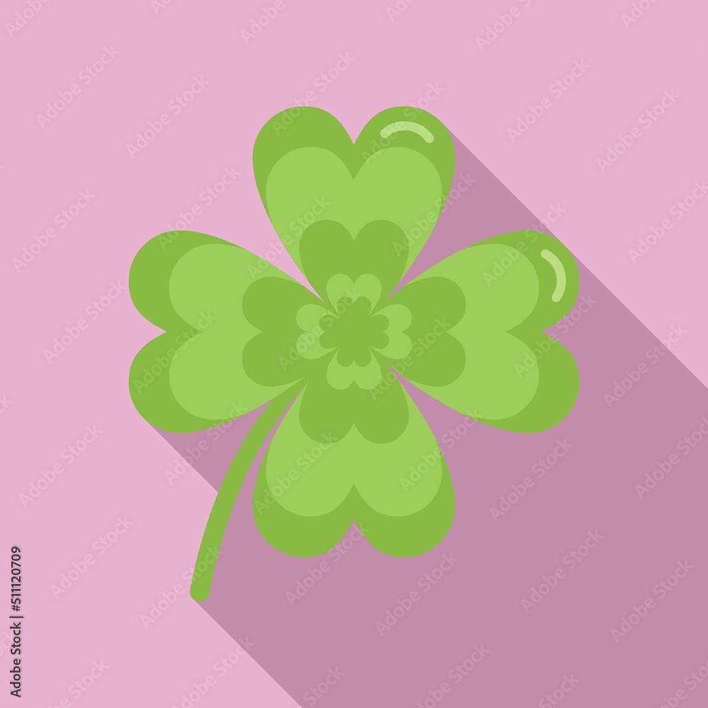 Silhouette clover icon flat vector. Irish luck Silhouette clover icon flat vector. Irish luck