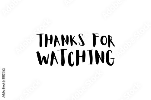 'Thanks for Watching' title screen concept design with retro looking movie projector with film reels and projecting beam as copy space container. Video clip outro, vector illustration, web banner,