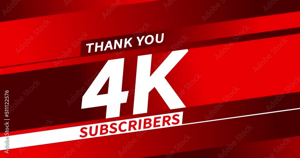 Thank you 4K subscribers modern animation banner design Thank you 4K subscribers modern animation banner design