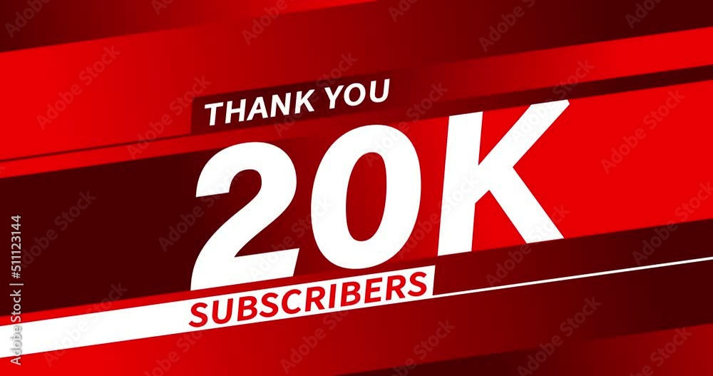 Thank you 20K subscribers modern animation banner design Thank you 20K subscribers modern animation banner design