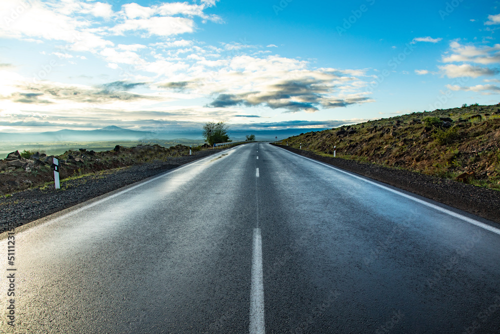 High speed road with cloud background