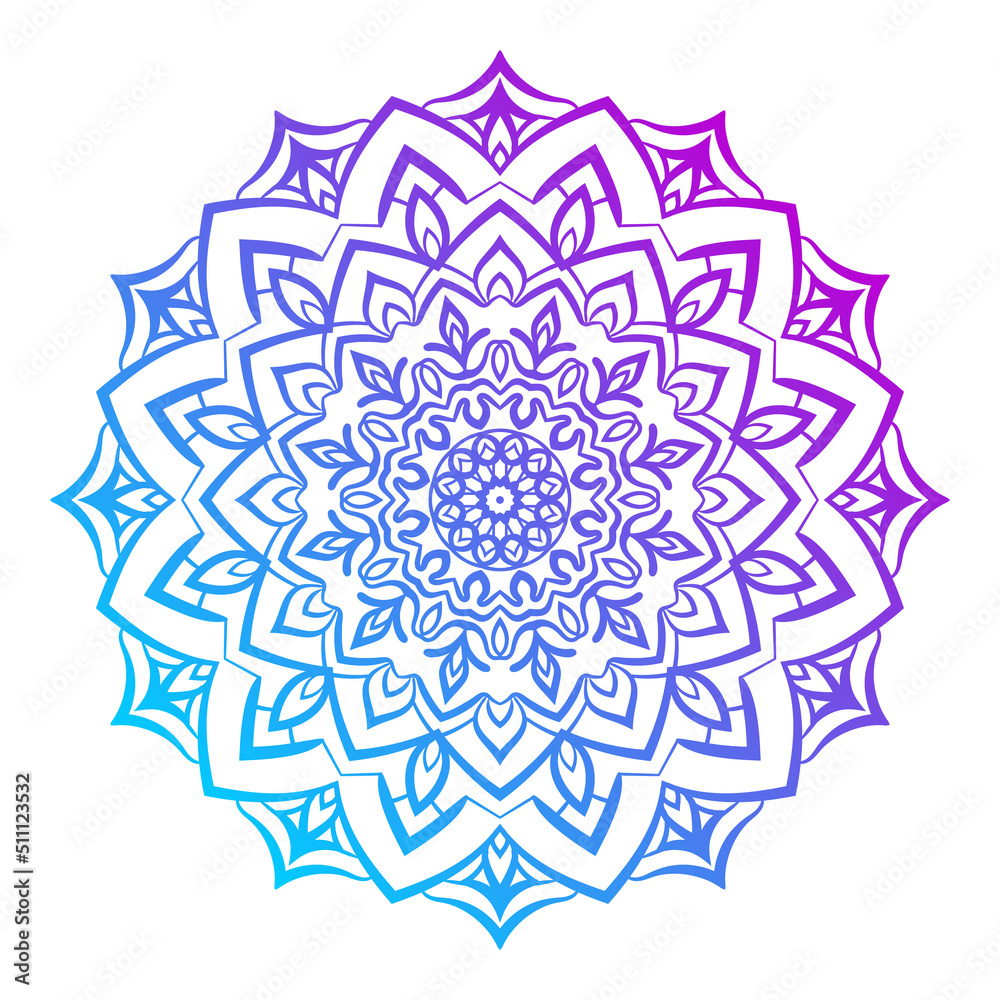 gradient trendy color abstract flower mandala art vector design element
