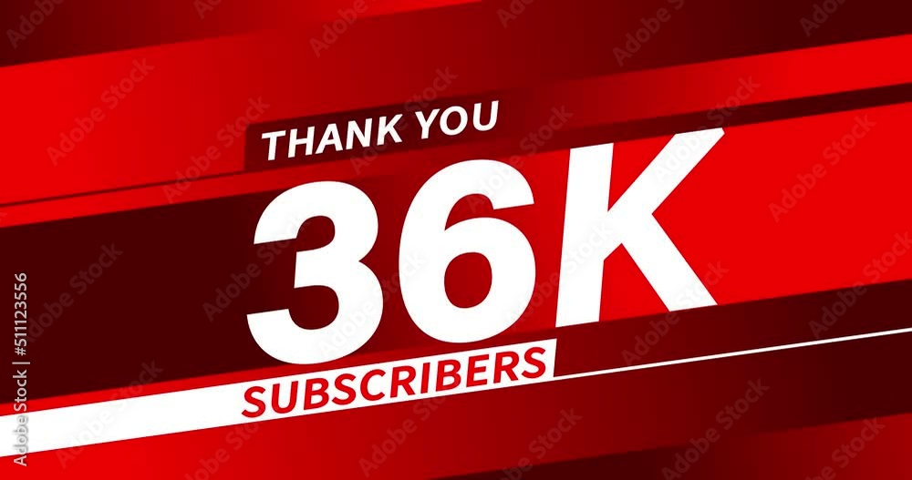 Thank you 36K subscribers modern animation banner design