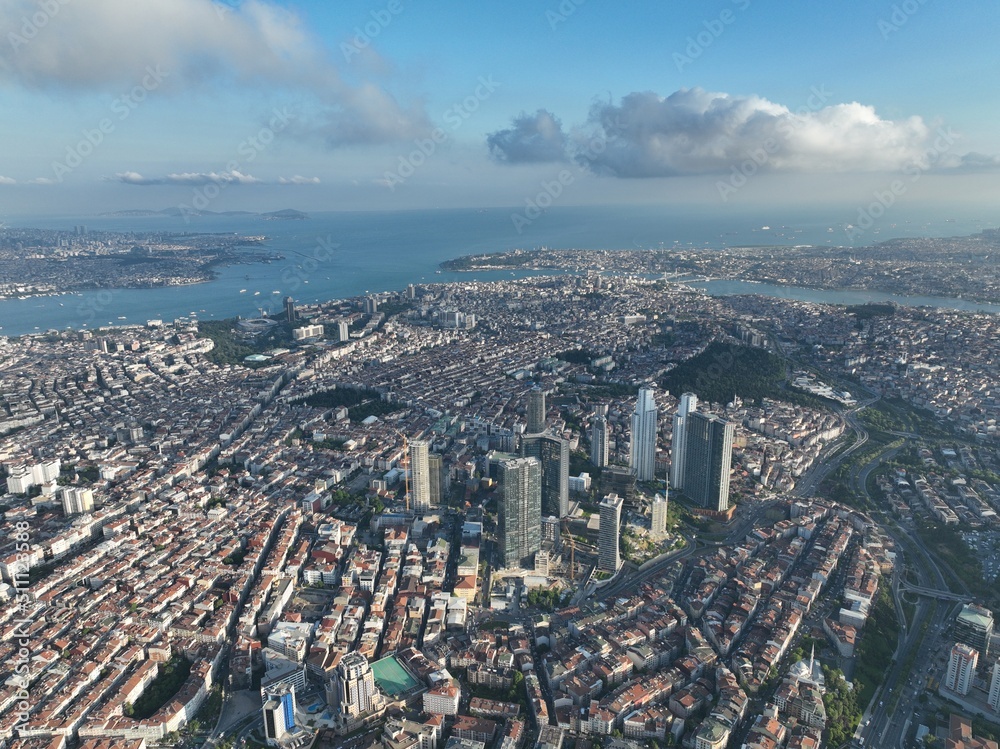 Fototapeta premium Aerial view of buildings. Istanbul Turkey aerial view