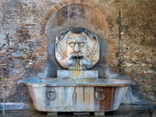 Statue at Basilica of Saint Sabina on the Aventine Hill in Rome, Italy, Europe. photo