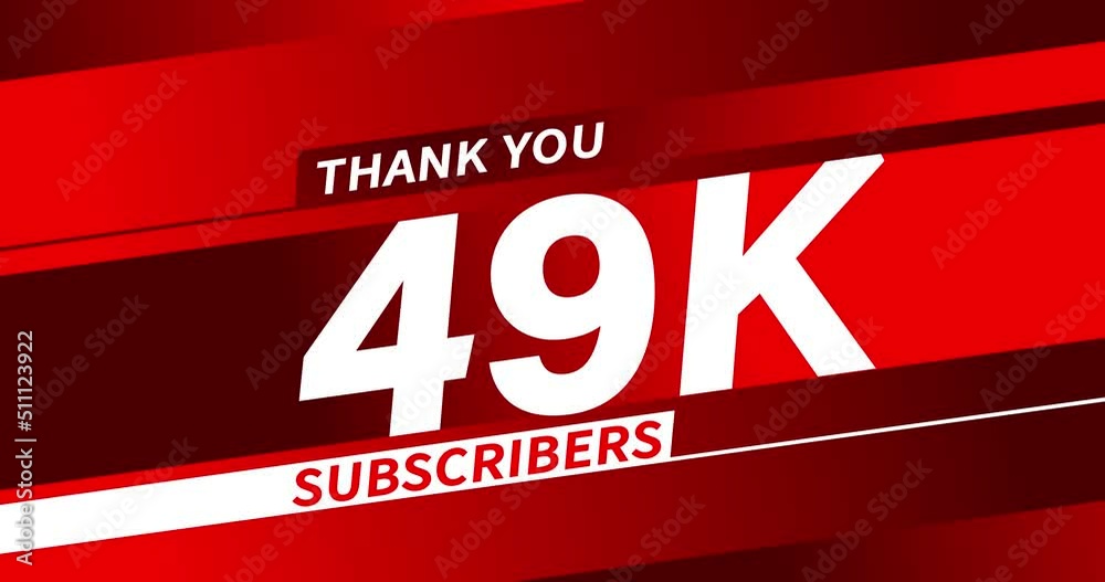 Thank you 49K subscribers modern animation banner design