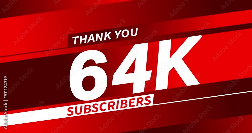 Thank you 64K subscribers modern animation banner design