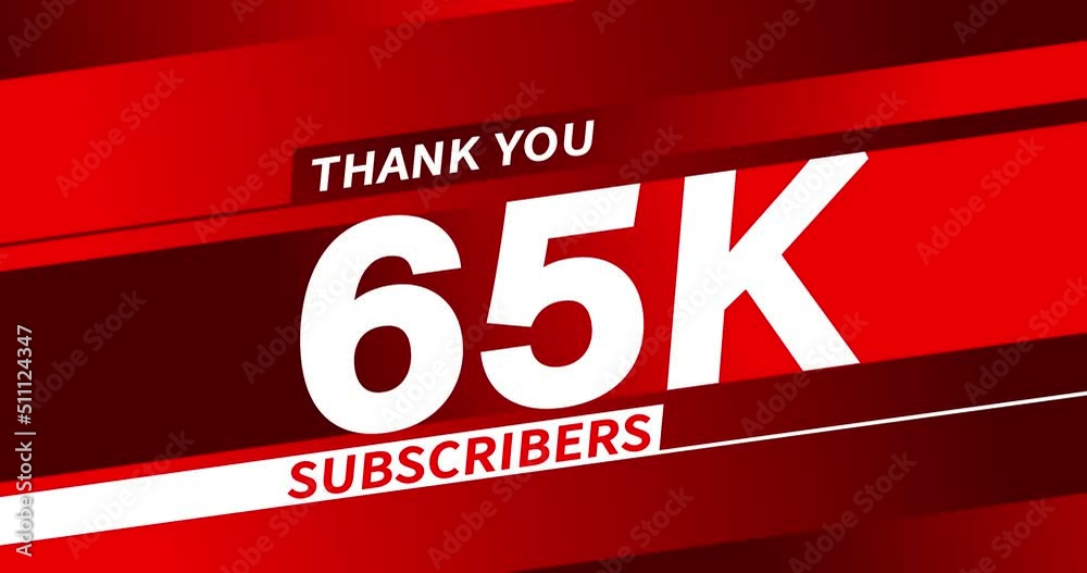 Thank you 65K subscribers modern animation banner design Thank you 65K subscribers modern animation banner design