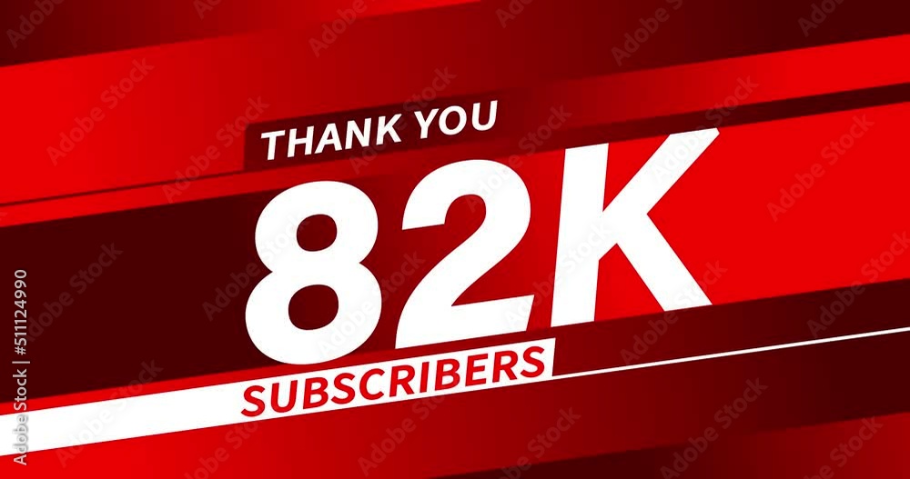Thank you 82K subscribers modern animation banner design