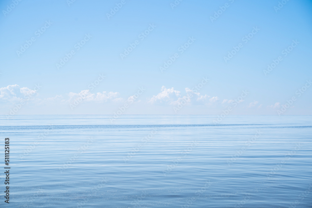 Calm Sea Ocean And Blue Sky Background. High quality photo